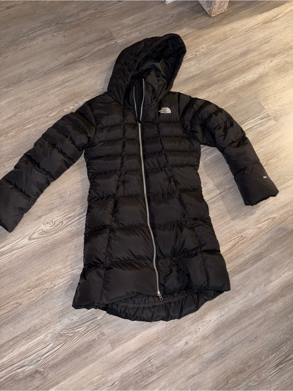 The North Face Metropolis Hooded Long Puffer Coat Black Women's Size XS - MINT